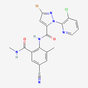Struktur - 1H-Pyrazole-5-carboxamide,3-bromo-1-(3-chloro-2-pyridinyl)-N-[4-cyano-2-methyl-6-[(methylamino)carbonyl]phenyl]-, ≥95%