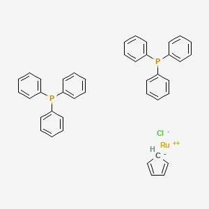 Struktura - Chlorocyclopentadienylbis(triphenylphosphine)ruthenium(II), 95%